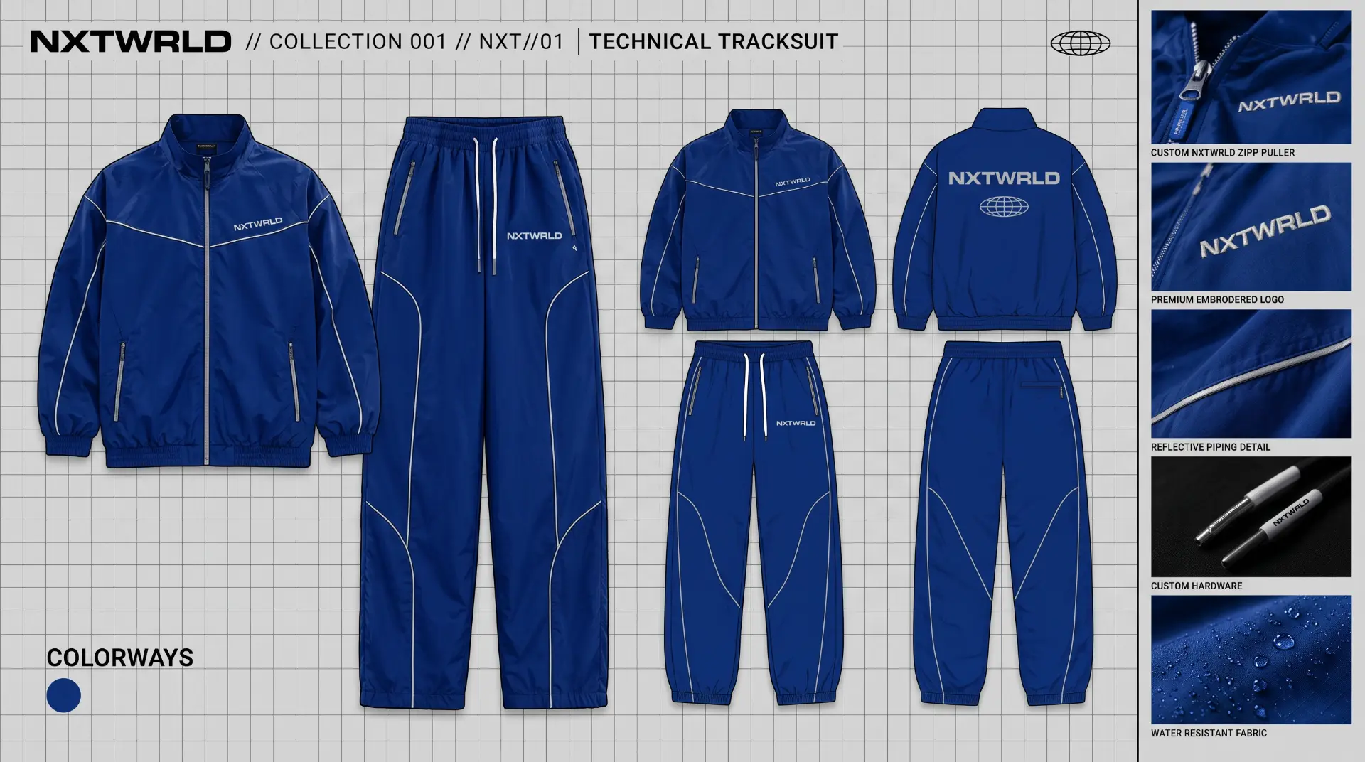 Blue / White NXTWRLD technical tracksuit